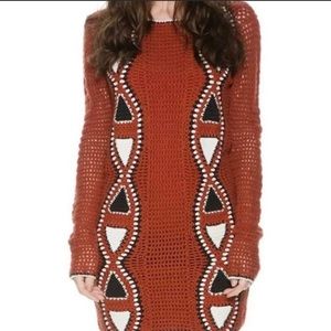 Volcom burnt Orange crotchet dress. Dress has a low cut back super cute